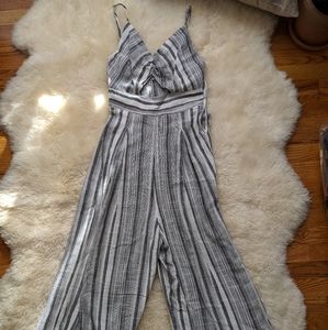 MOON & SKY striped keyhole jumpsuit XS